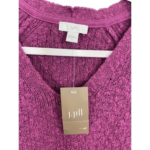 J. Jill Dimensional Elbow Sleeve Sweater Mulberry NWT - Picture 7 of 10